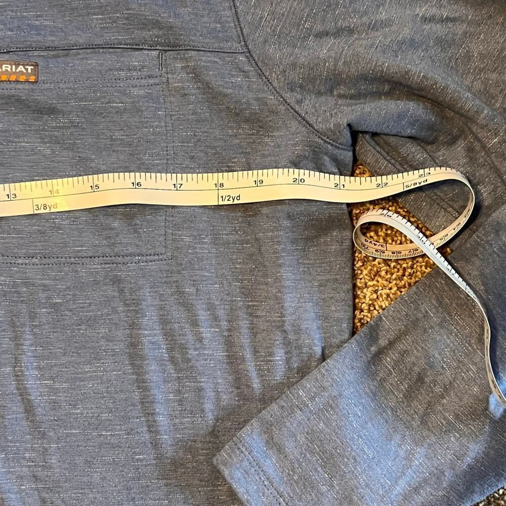 Ariat Women's Rebar Foundation 1/4 Zip Long Sleeve Shirt Blue  Size Large - Picture 4 of 8